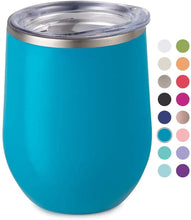 Load image into Gallery viewer, 12 oz Stainless Steel Wine Tumbler with Straw