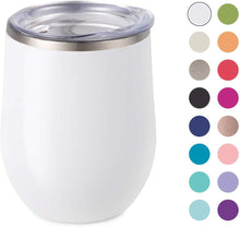 Load image into Gallery viewer, 12 oz Stainless Steel Wine Tumbler with Straw
