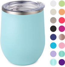 Load image into Gallery viewer, 12 oz Stainless Steel Wine Tumbler with Straw