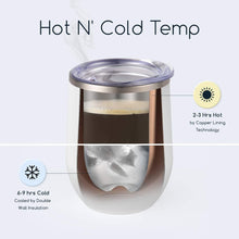 Load image into Gallery viewer, 12 oz Stainless Steel Wine Tumbler with Straw