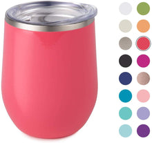 Load image into Gallery viewer, 12 oz Stainless Steel Wine Tumbler with Straw