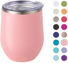Load image into Gallery viewer, 12 oz Stainless Steel Wine Tumbler with Straw