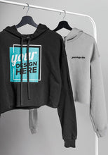 Load image into Gallery viewer, Women's Fleece Crop Hooded Sweatshirt