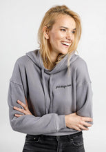 Load image into Gallery viewer, Women's Fleece Crop Hooded Sweatshirt