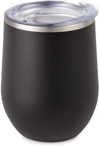 12 oz Stainless Steel Wine Tumbler with Straw