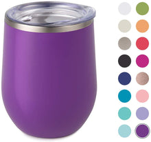 Load image into Gallery viewer, 12 oz Stainless Steel Wine Tumbler with Straw
